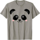 Cute Panda Face , White T-Shirt - T-Shirt | Sand