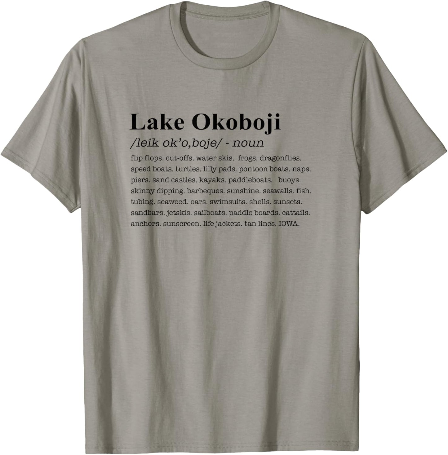 Lake Okoboji Iowa Definition T-Shirt - T-Shirt | Sand