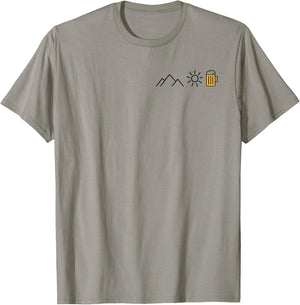Mountain Sun Beer X Mountaineering Hiker Tasty Beer , White T-Shirt - T-Shirt | Sand