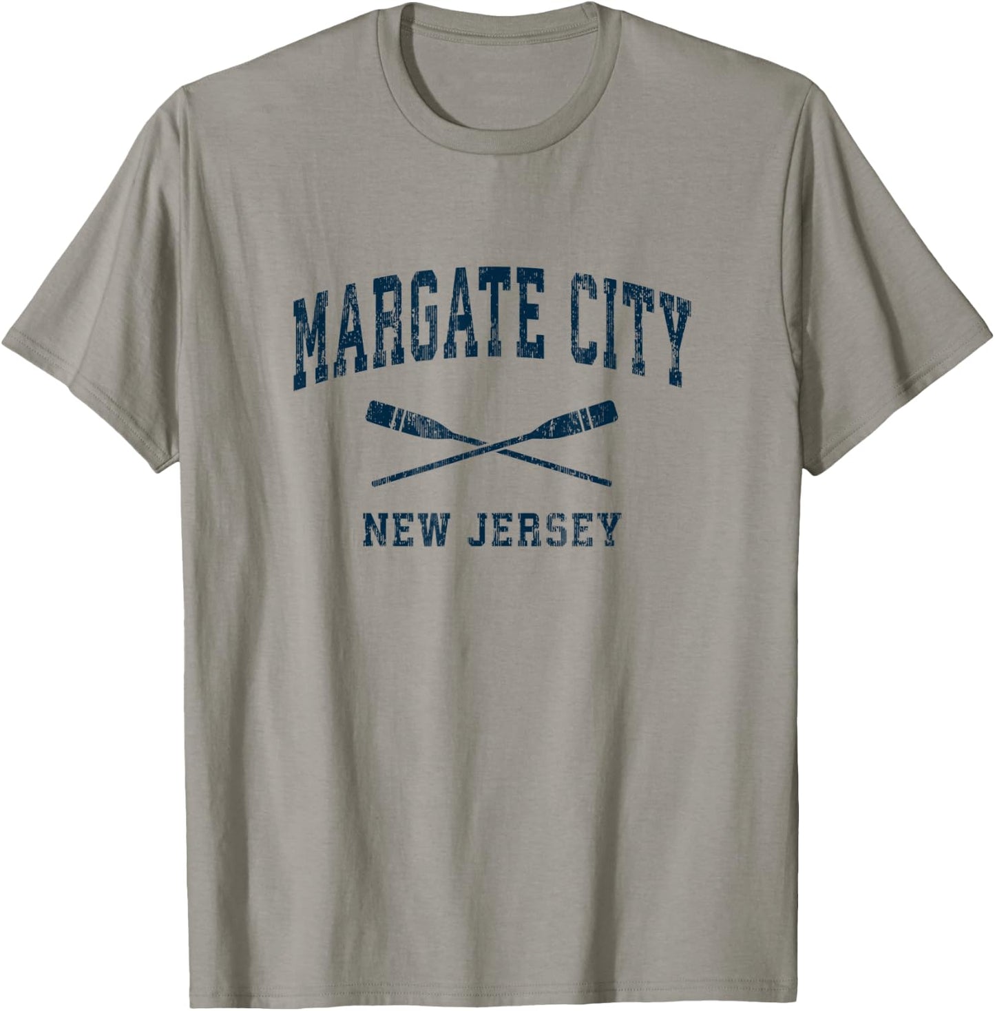 Margate City New Jersey Vintage Nautical Paddles Sports Oars T-Shirt - T-Shirt | Sand