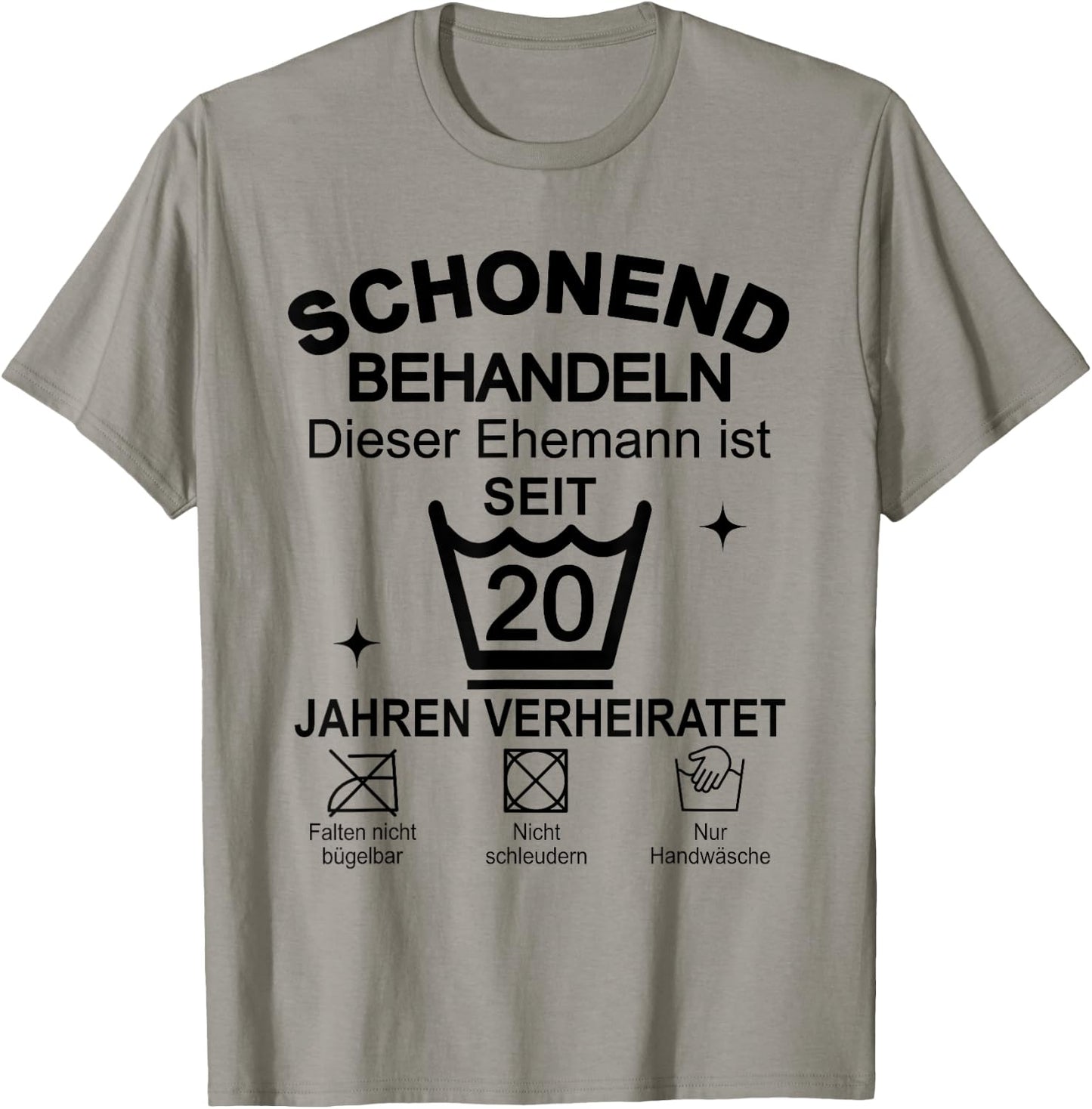 Porzellanhochzeit 20. Hochzeitstag 20 Jahre Ehemann T-Shirt - T-Shirt | Sand