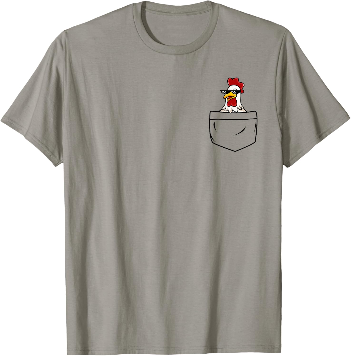 Coole Huhn Henne Hahn in Tasche mit Meme Sonnenbrille T-Shirt - T-Shirt | Sand