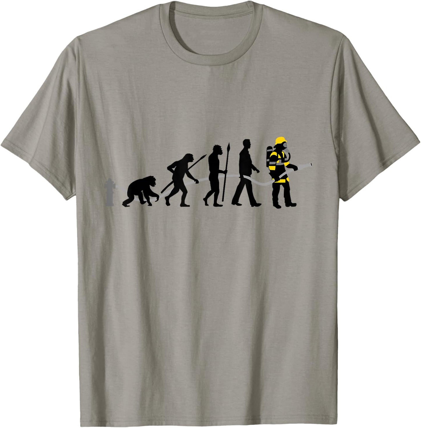 Feuerwehr Feuerwehrmann Evolution Cool Vintage Retro T-Shirt - T-Shirt | Sand