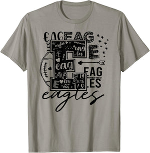 Eagles School Sports Fan Team Spirit T-Shirt - T-Shirt | Sand