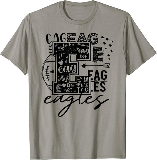 Eagles School Sports Fan Team Spirit T-Shirt - T-Shirt | Sand
