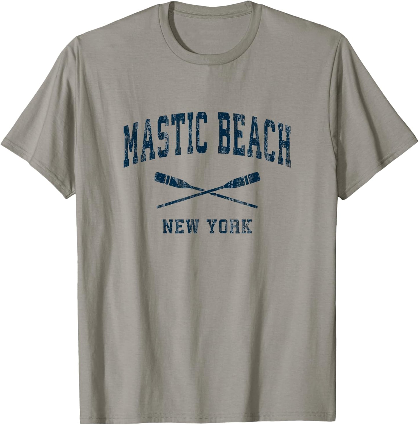 Mastic Beach New York Vintage Nautical Paddles Sports Oars T-Shirt - T-Shirt | Sand
