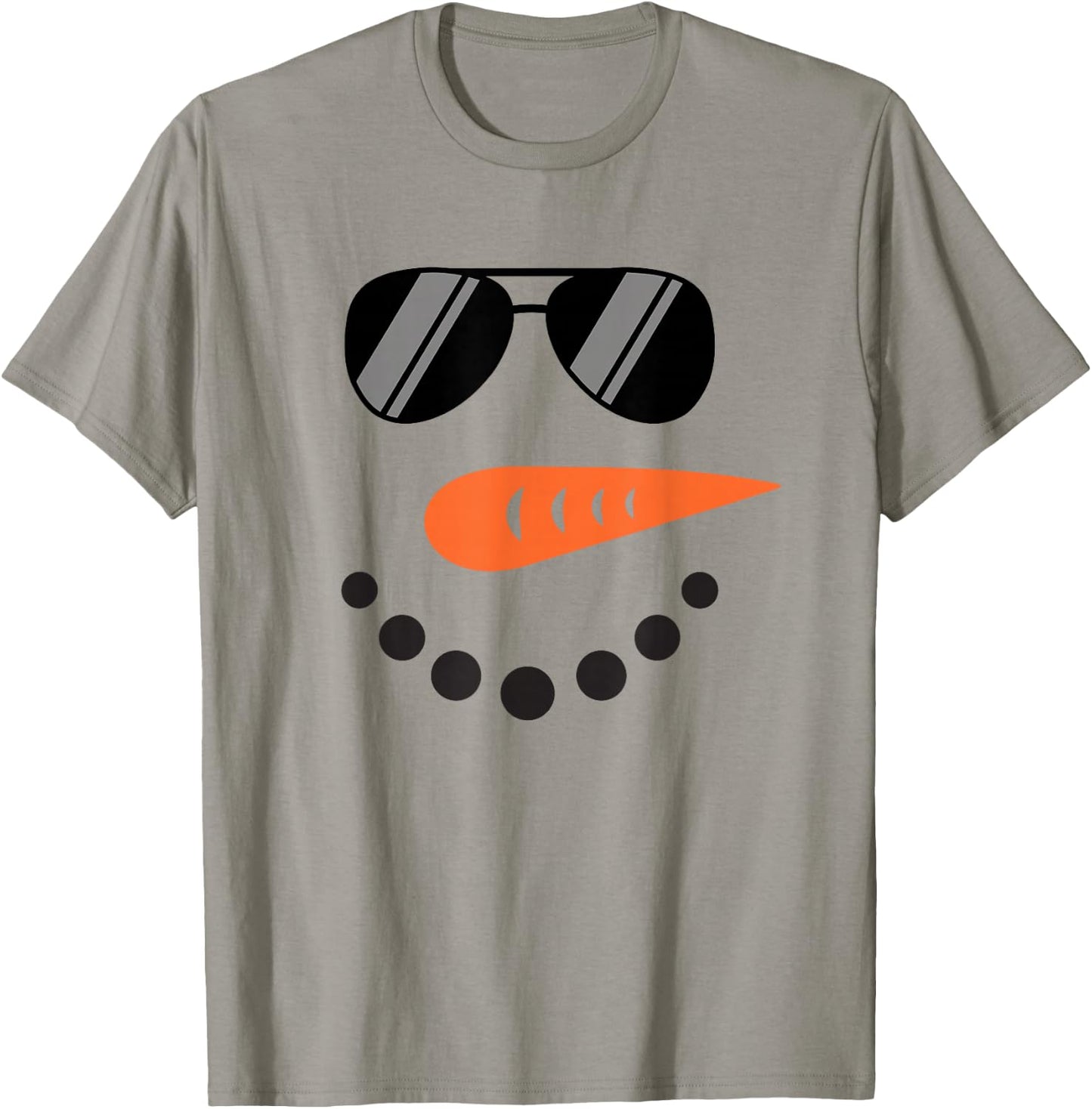 Cool Snowman Face with Sunglasses Children's Snowman , White T-Shirt - T-Shirt | Sand