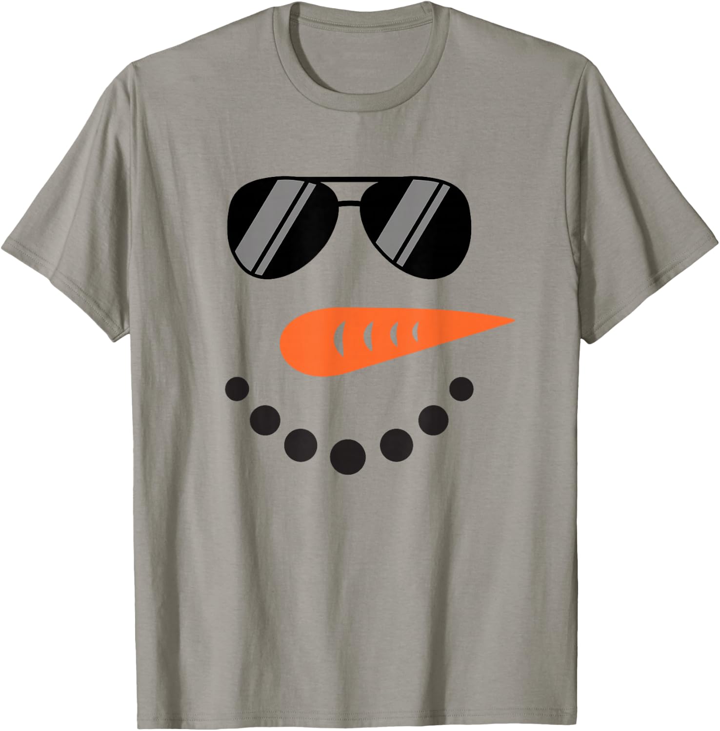 Cool Snowman Face with Sunglasses Children's Snowman , White T-Shirt - T-Shirt | Sand