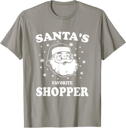 Retro Christmas Santas Favorite Shopper Santa T-Shirt - T-Shirt | Sand