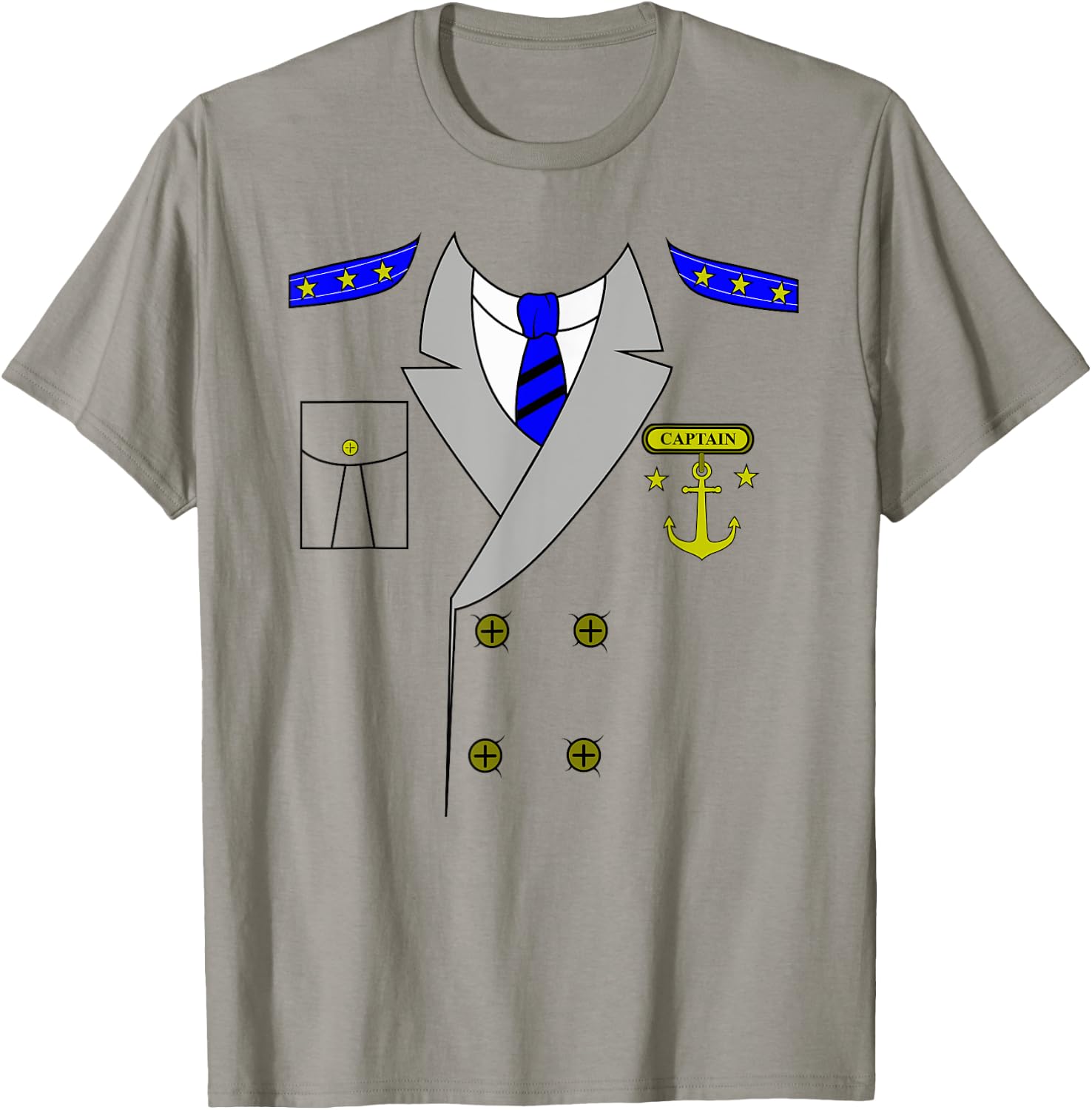 Boat Captain Uniform Costume | Halloween Shirt T-Shirt - T-Shirt | Sand
