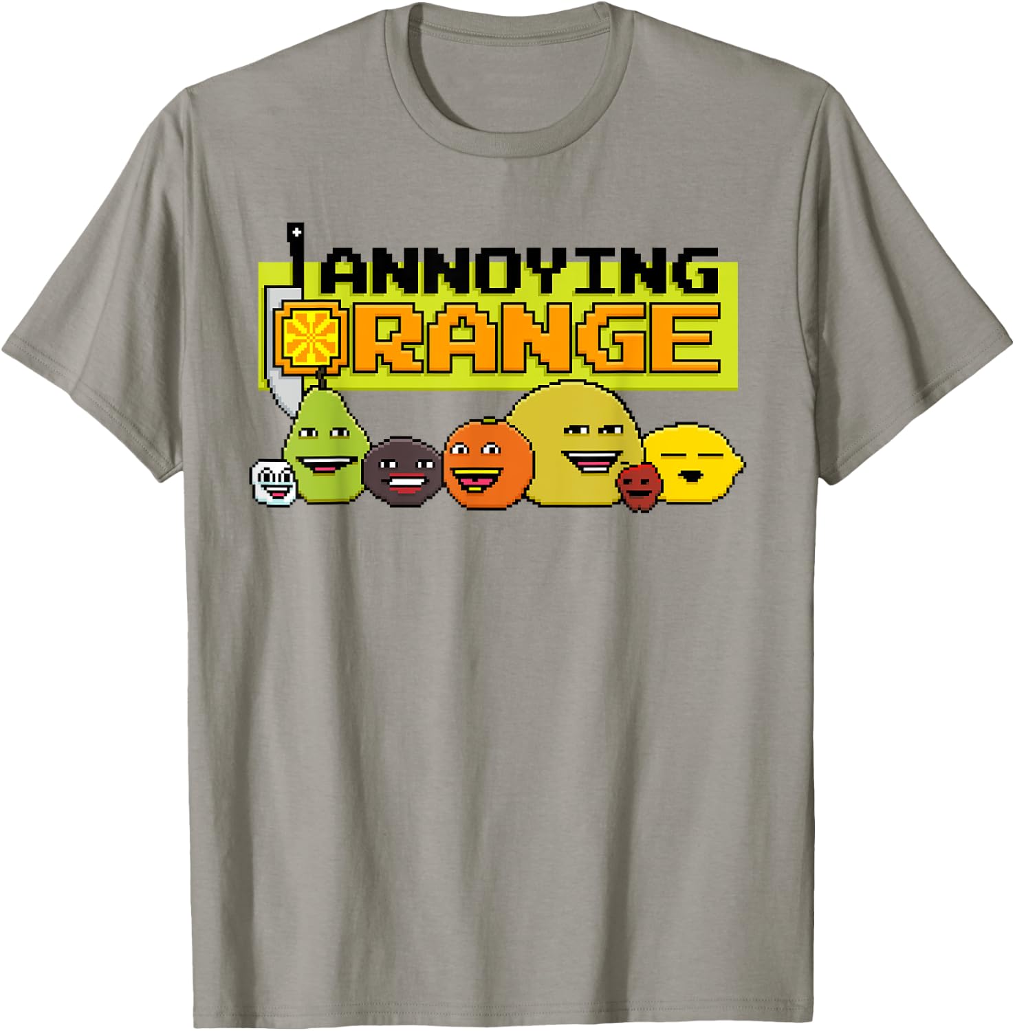 Annoying Orange 8-Bit Video Game Style T-Shirt - T-Shirt | Sand