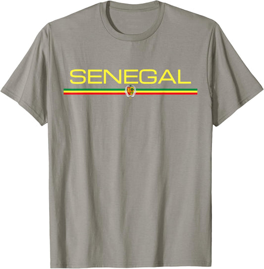 Senegal Flag Sengalese Sports Athletic Jersey Style T-Shirt - T-Shirt | Sand