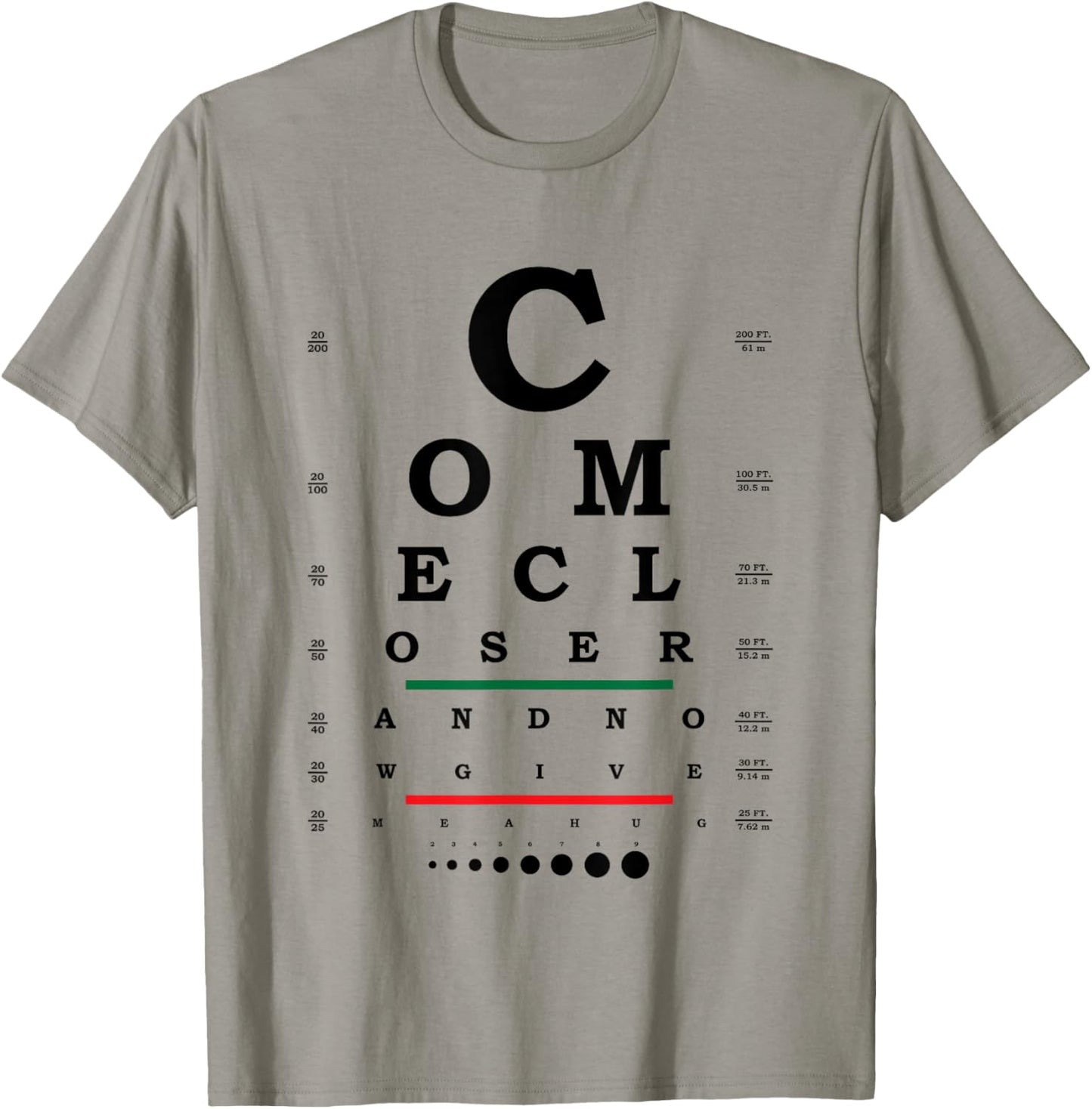 Eye Chart Optotype Visual Acuity Testing T-Shirt - T-Shirt | Sand