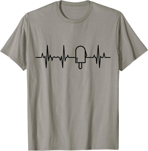 Popsicles Heartbeat Ice Cream Enthusiast T-Shirt - T-Shirt | Sand