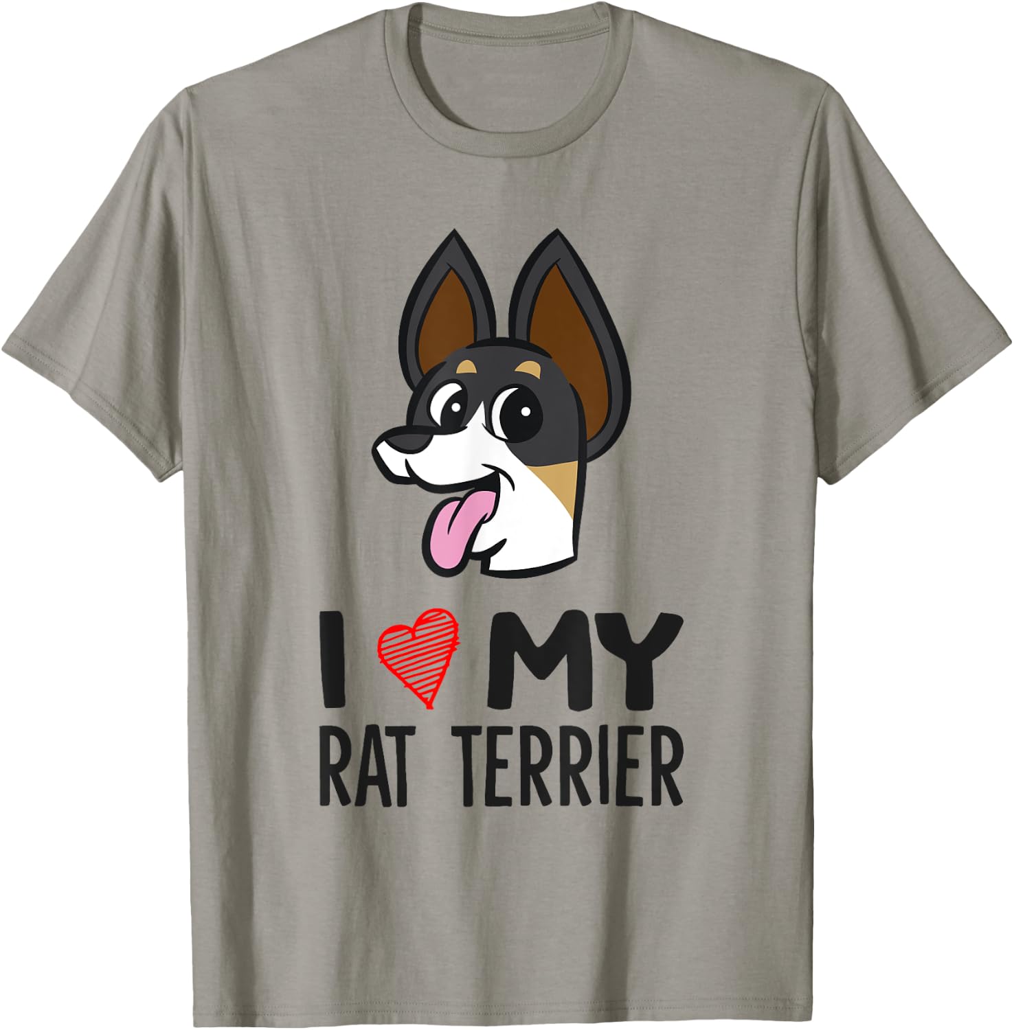 I Love My Rat Terrier T-Shirt - T-Shirt | Sand