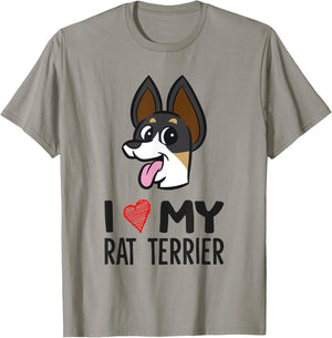I Love My Rat Terrier T-Shirt - T-Shirt | Sand