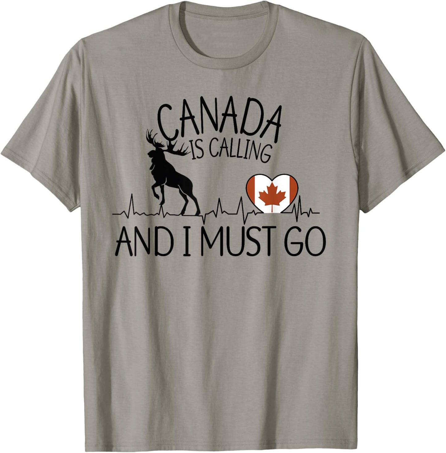 Kanada Ruft und ich muss los - Funny Canada , gray T-Shirt - T-Shirt | Sand