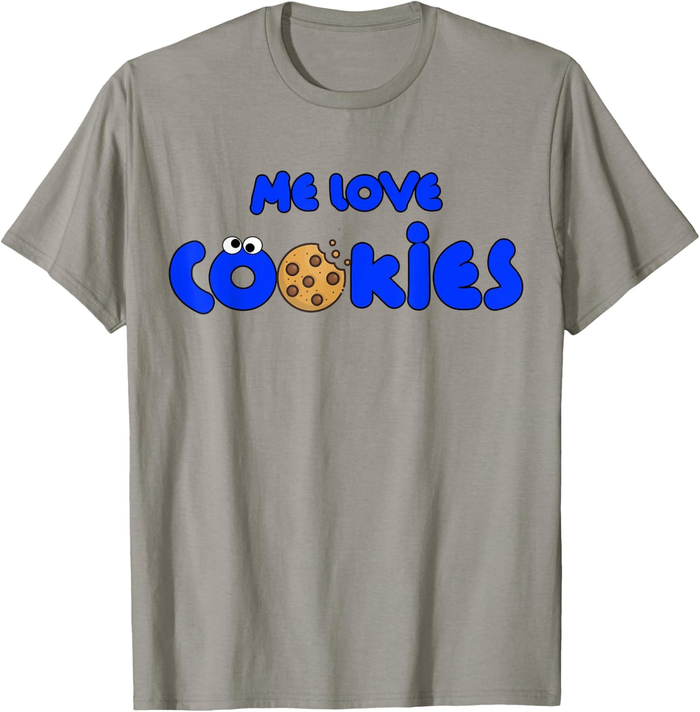 Me Love Cookies Childhood Throwback Blue Cartoon Cute Funny T-Shirt - T-Shirt | Sand