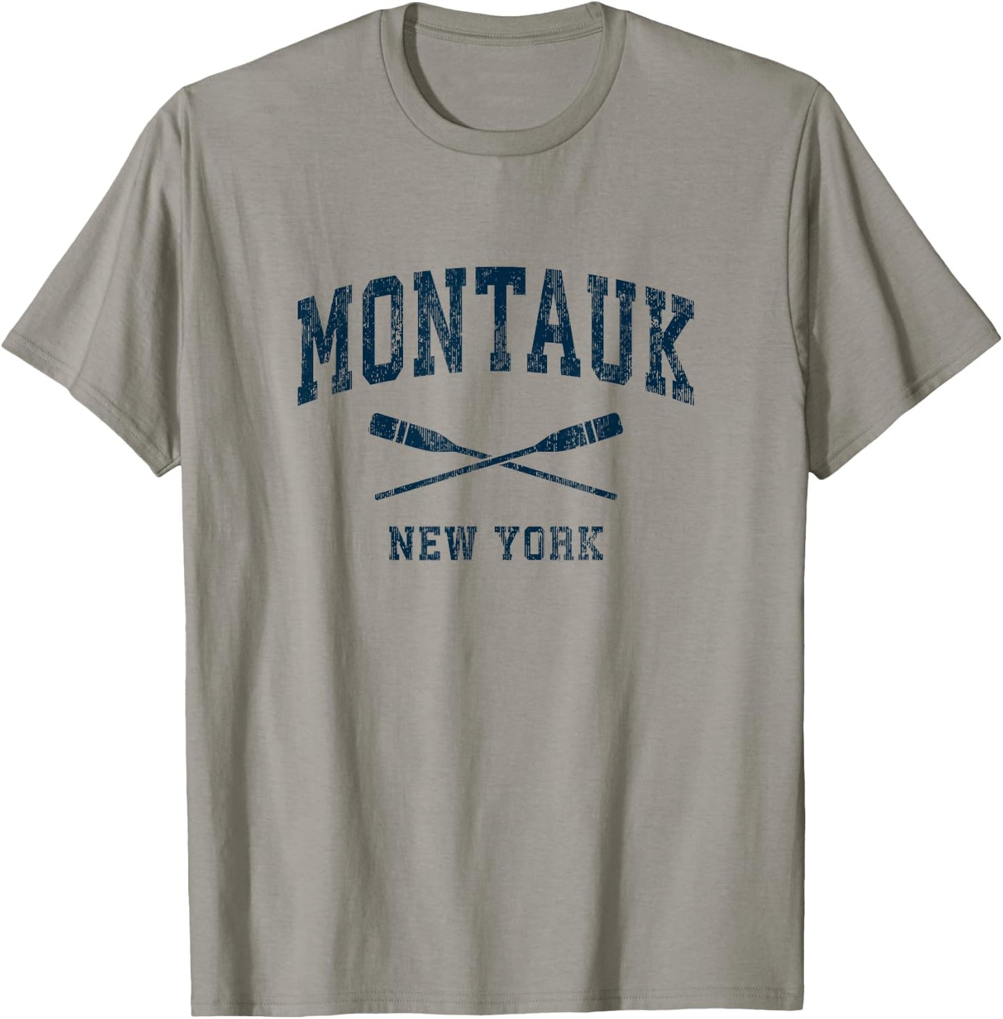 Montauk New York Vintage Nautical Paddles Sports Oars T-Shirt - T-Shirt | Sand