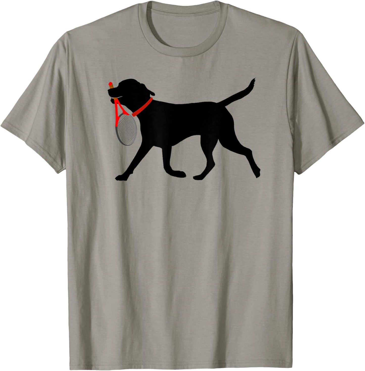 Tennis T shirt Labrador Fetch Tennis Racket Black Lab Shirt T-Shirt - T-Shirt | Sand