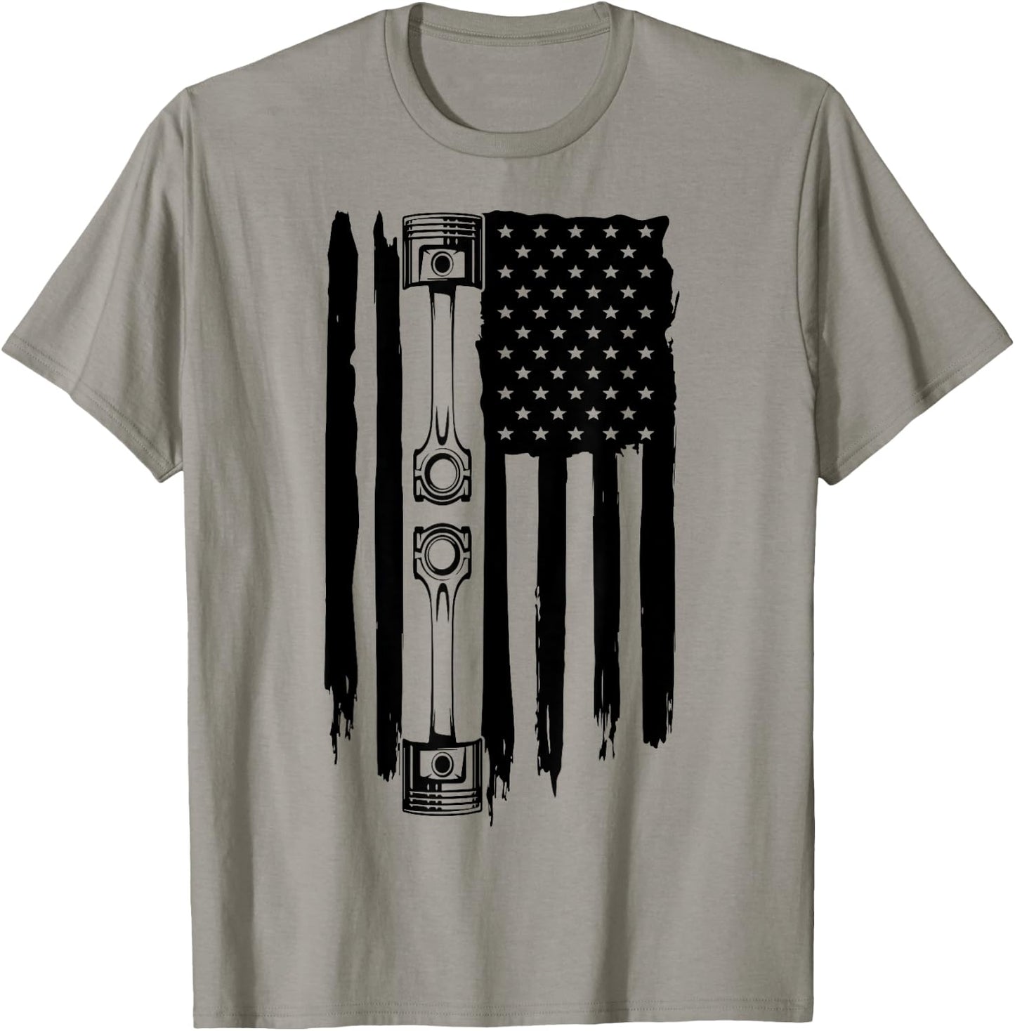 Piston American Flag Car Automotive Car Enthusiast LS RS 5.0 Women Men T-Shirt - T-Shirt | Sand