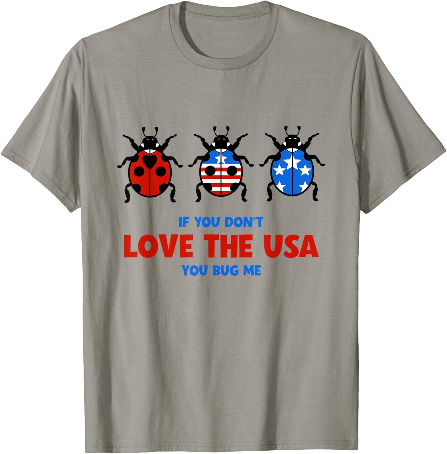 USA Flag Red July 4 White Blue Ladybug Patriotic T-Shirt - T-Shirt | Sand
