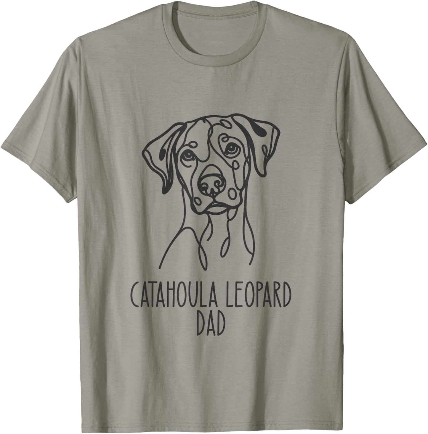 Line Art Best Dog Dad Men - Catahoula Leopard T-Shirt - T-Shirt | Sand