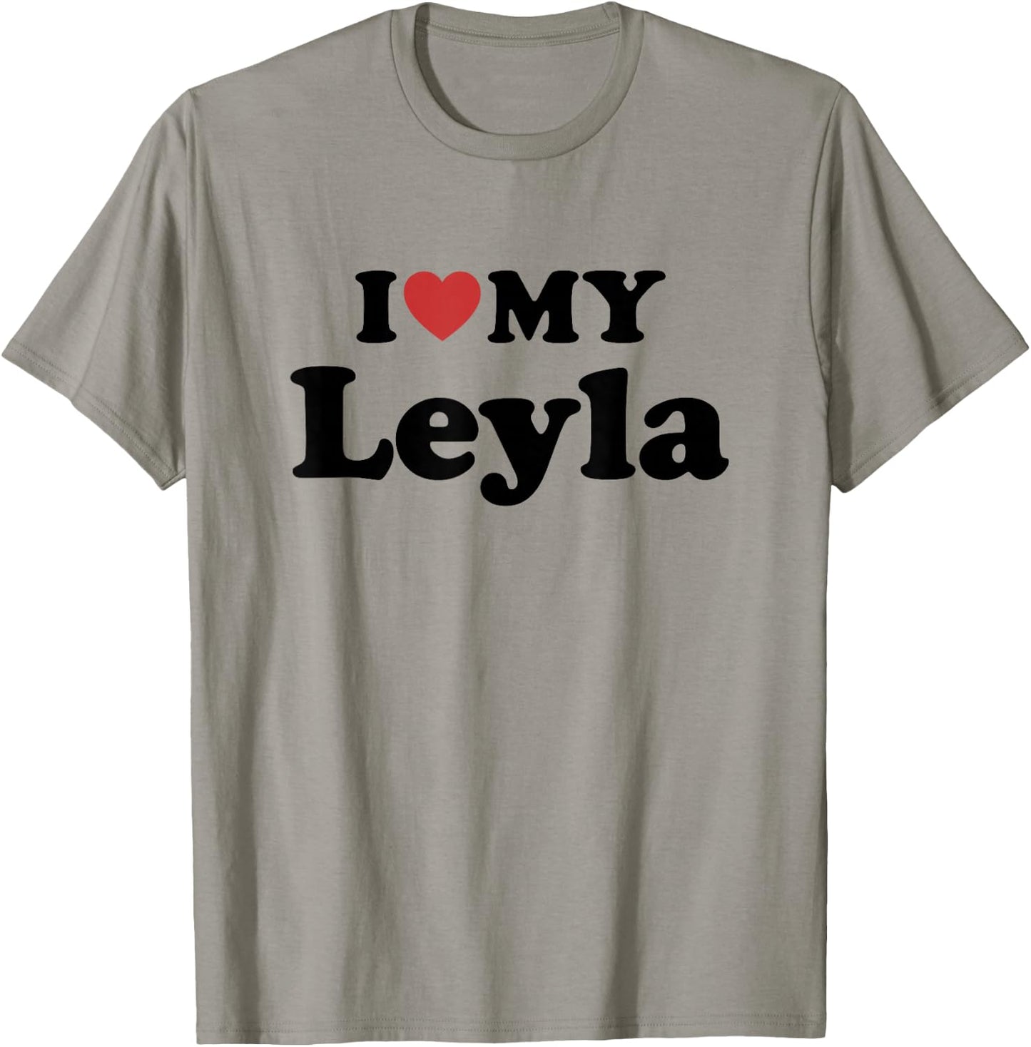 I Love My Leyla First Name Matching Couple Outfit T-Shirt - T-Shirt | Sand