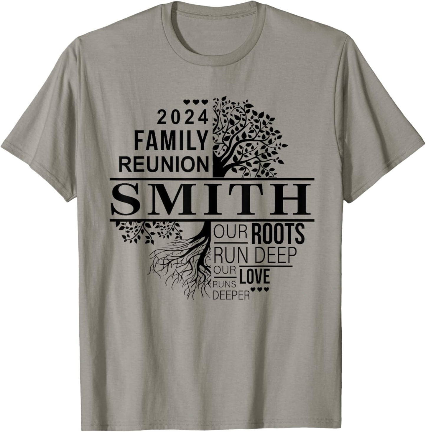 Smith Family Tree Funny Family Reunion 2024 Men Women Kids T-Shirt - T-Shirt | Sand