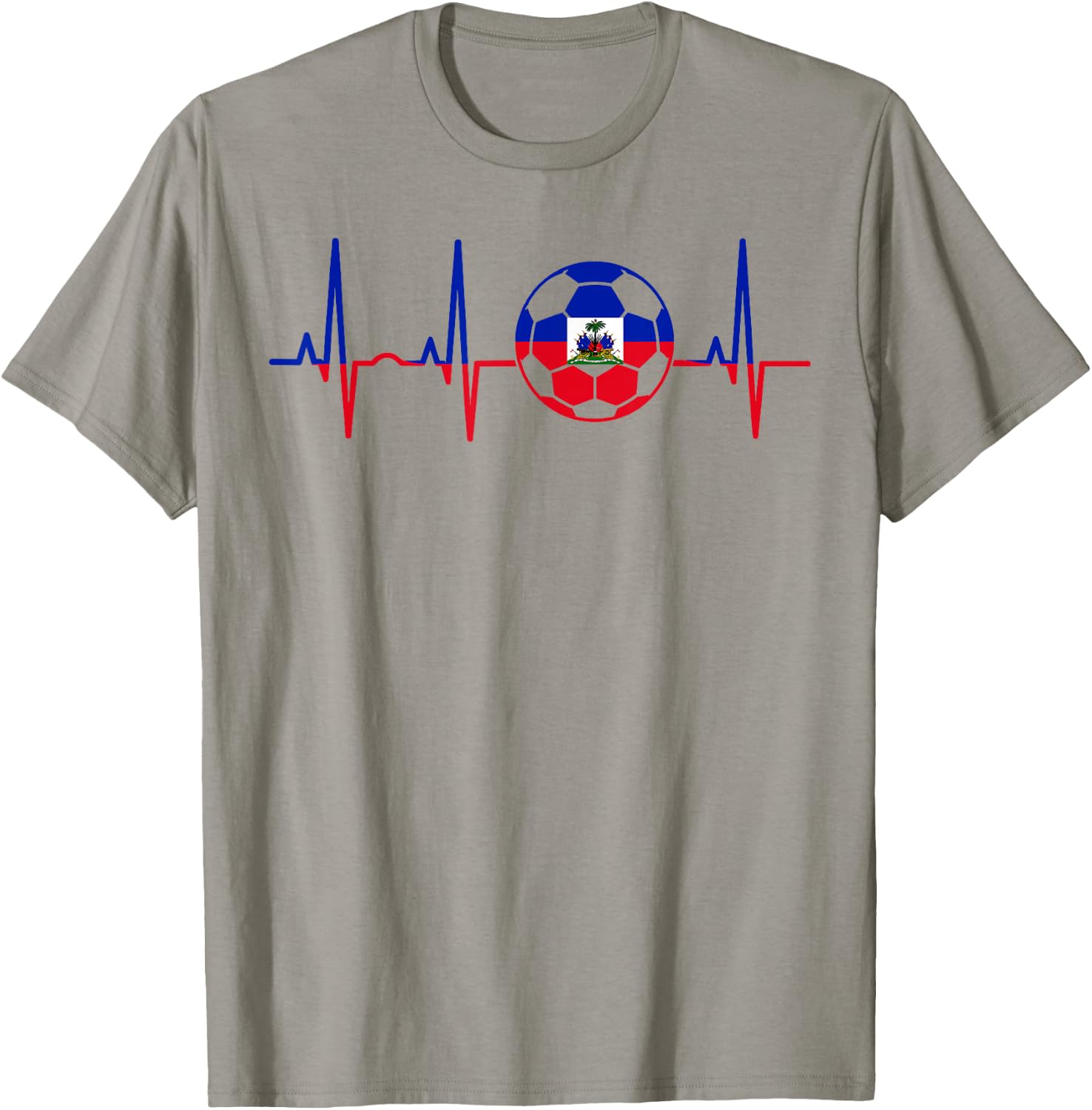Haiti Haitian Flag Pride Men Women Kids Haitian Heartbeat T-Shirt - T-Shirt | Sand