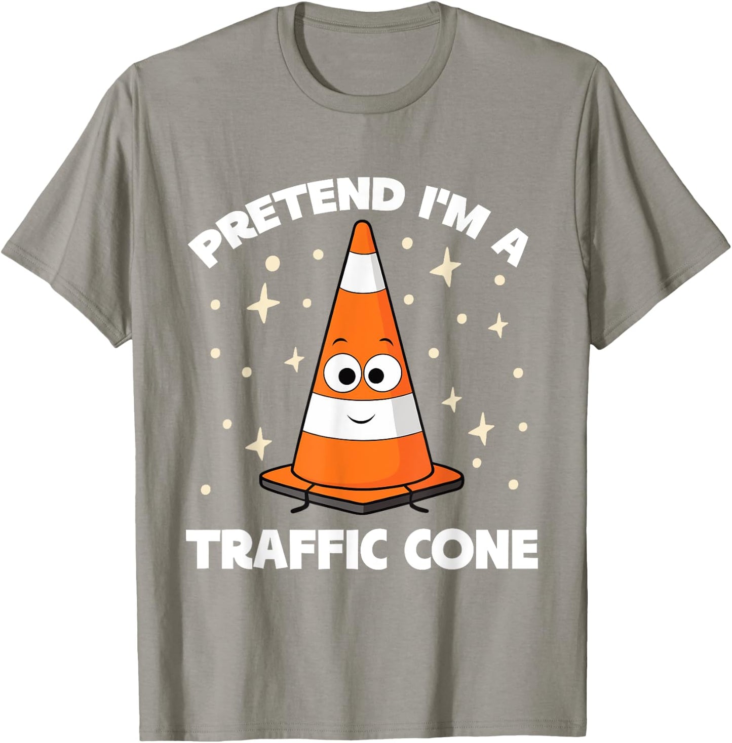 Safety Road Cone Lazy Halloween Pretend I'm A Traffic Cone T-Shirt - T-Shirt | Sand