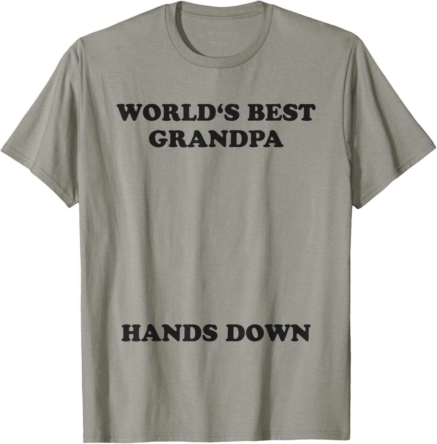 Worlds Best Grandpa Hands Down Shirt Craft Handprint T-Shirt - T-Shirt | Sand