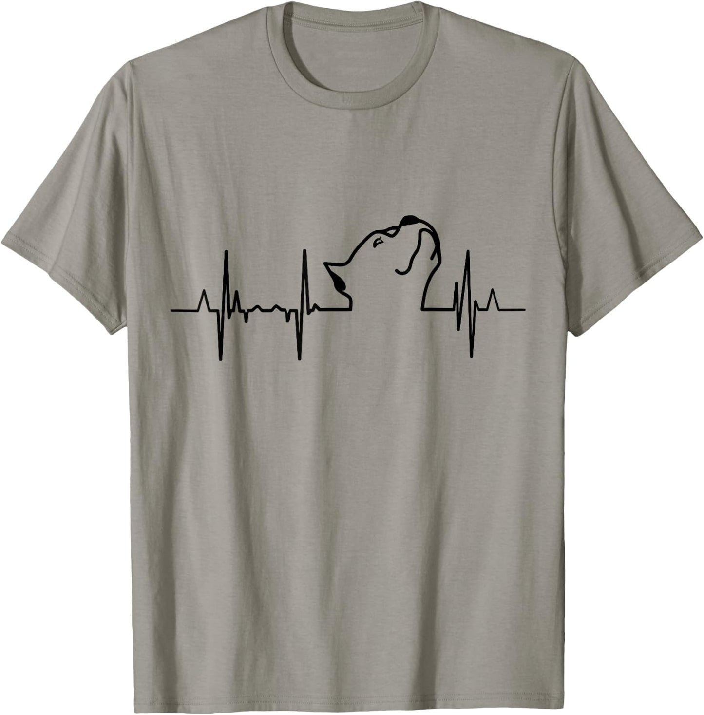 My Heart Beats For Pitbull ECG T-Shirt - T-Shirt | Sand