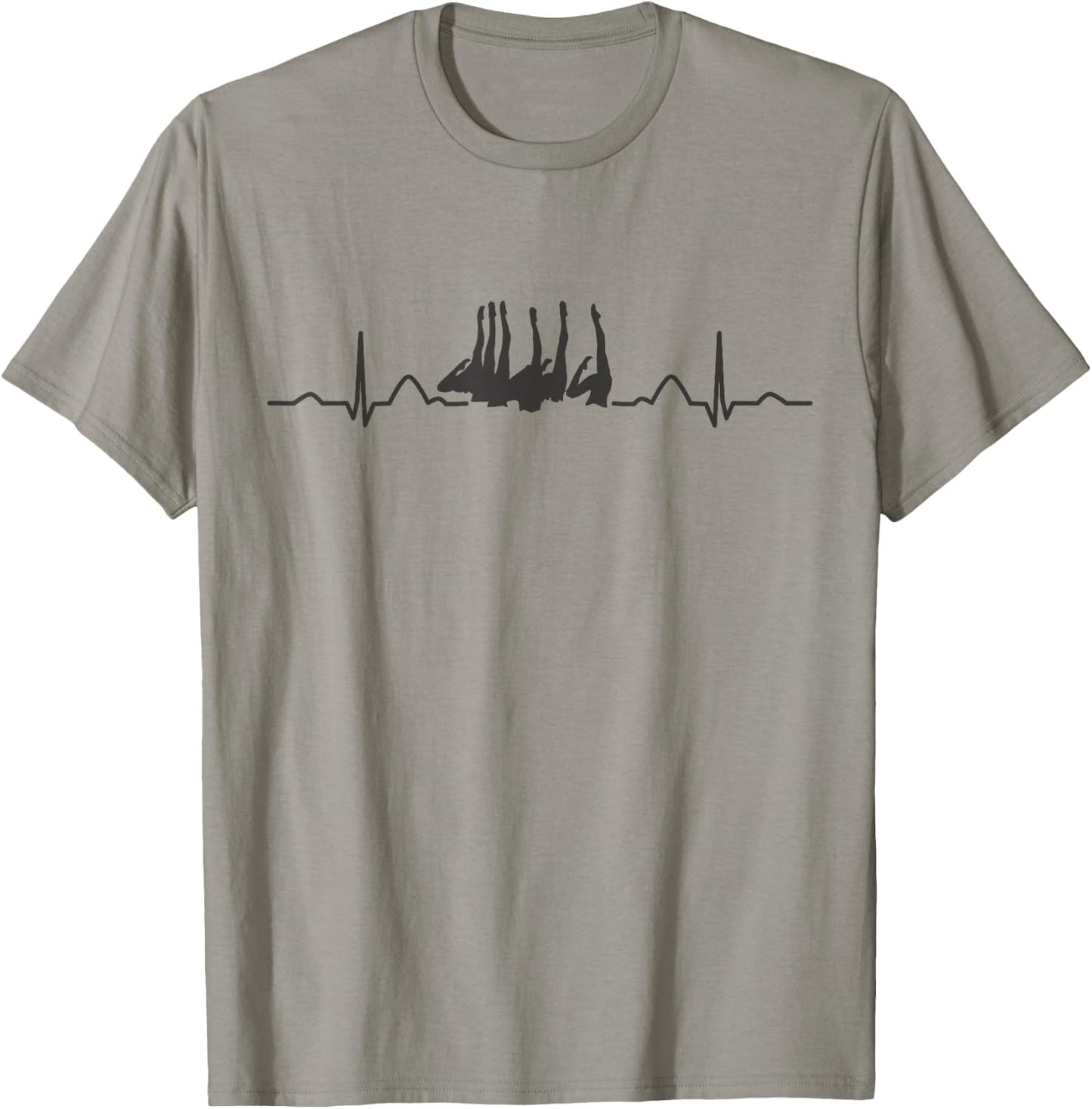 Heartbeat EKG Team Artistic Swim T-Shirt - T-Shirt | Sand