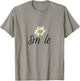 Cute And Funny White and Yellow Daisy Flower Smile T-Shirt - T-Shirt | Sand