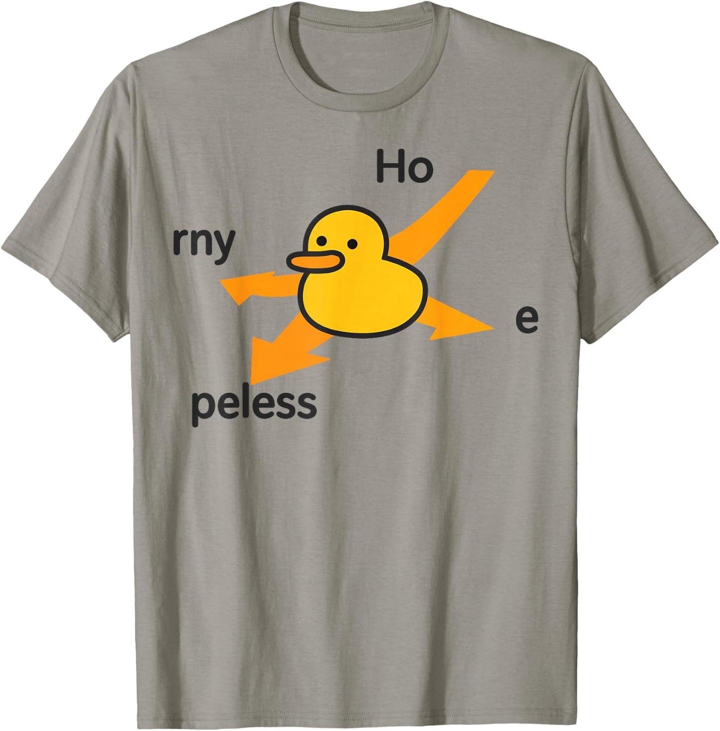 Ho Rny Peless Duck Corner Funny Dark Meme Cute Duck T-Shirt - T-Shirt | Sand