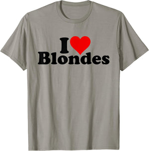 with German Text "Ich Liebe Herzblondes Haar" [German Language] T-Shirt - T-Shirt | Sand