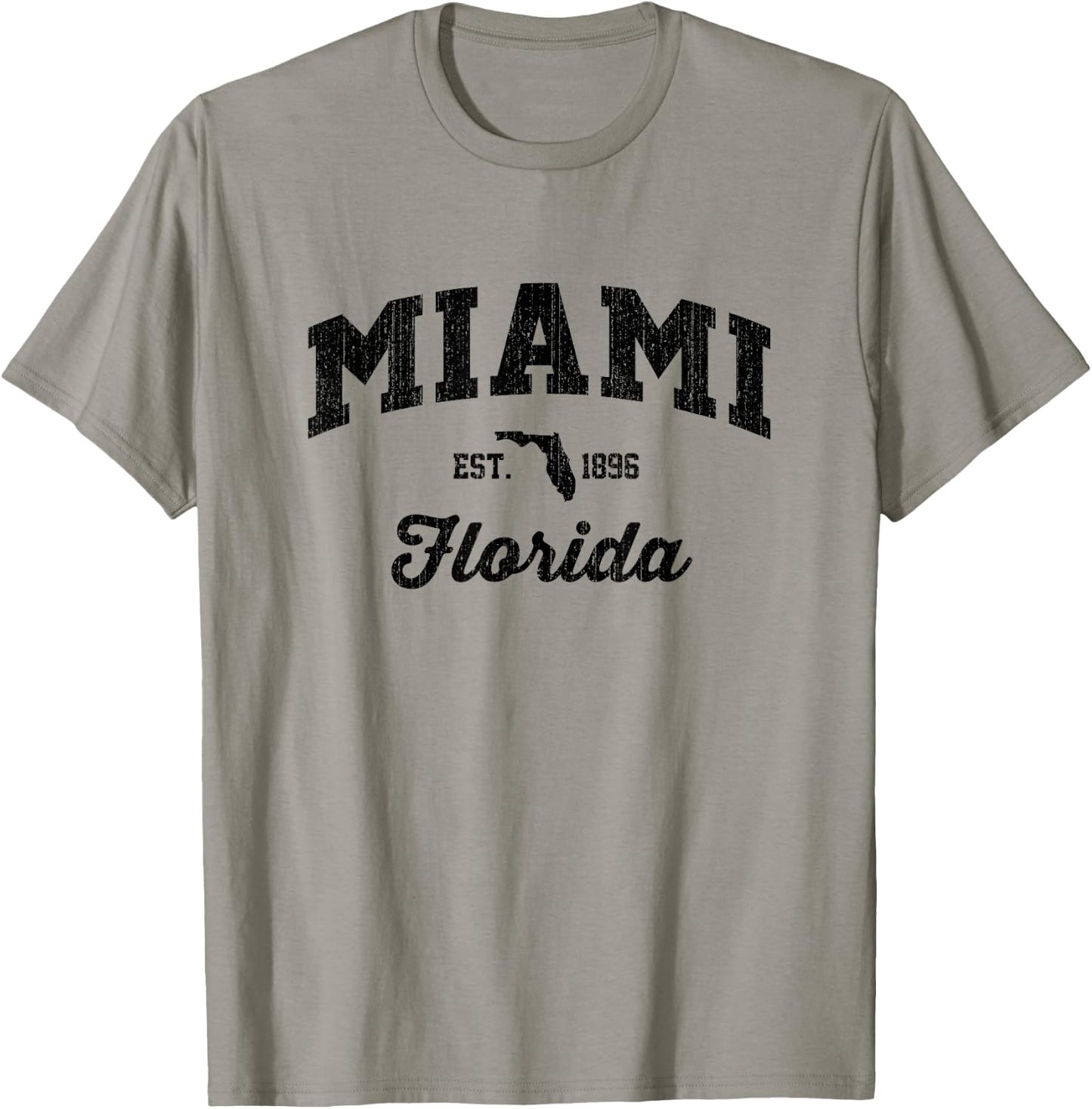 Vintage Miami Florida USA Sports Weathered Retro American T-Shirt - T-Shirt | Sand