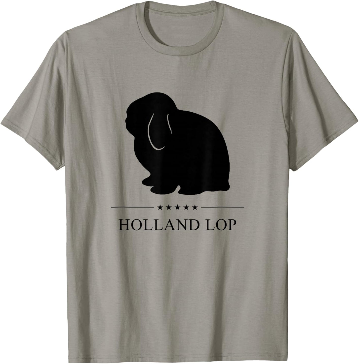 Holland Lop Rabbit Black Silhouette T-Shirt - T-Shirt | Sand