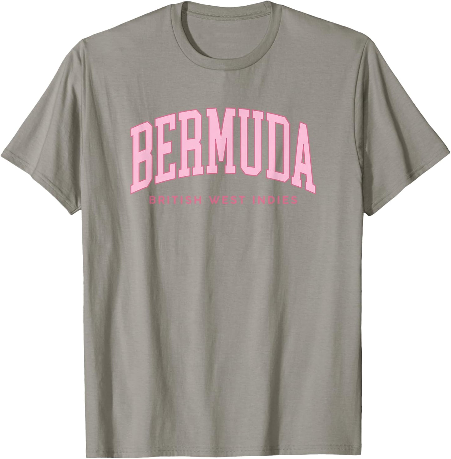 Bermuda Retro Preppy Throwback Pink Text Girls T-Shirt - T-Shirt | Sand