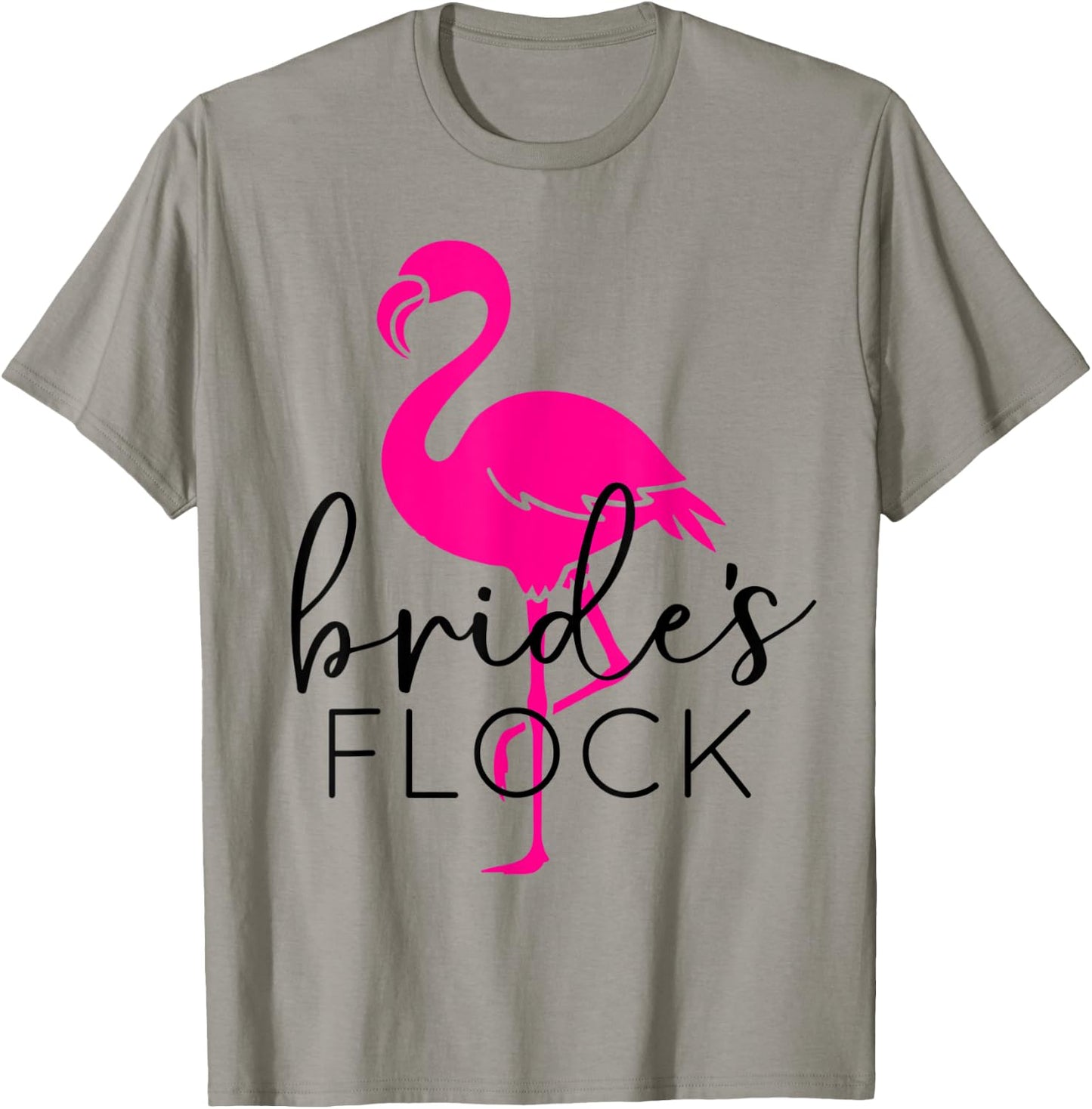 Bride's Flock Bridesmaid Flamingo Bachelorette Party T-Shirt - T-Shirt | Sand