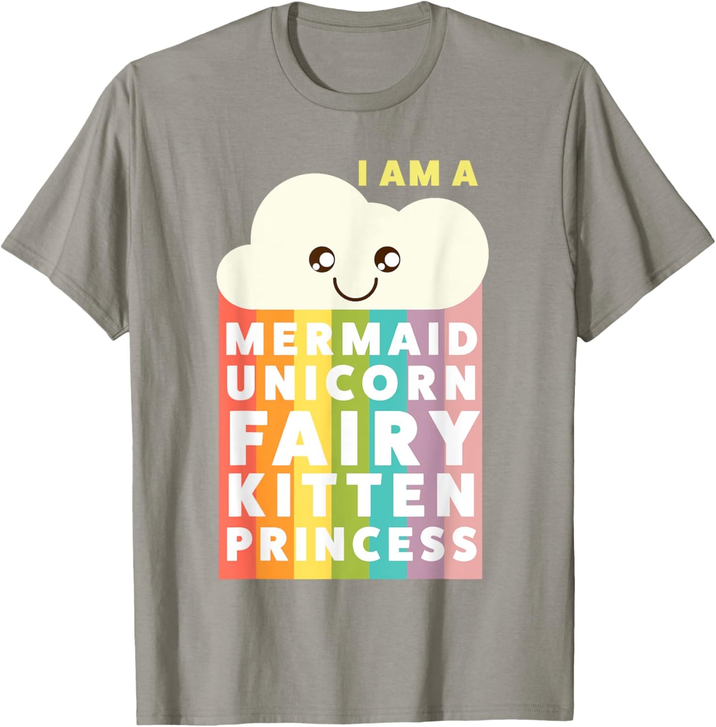 I Am A Mermaid Unicorn Fairy Kitten Princess Cute T Shirt T-Shirt - T-Shirt | Sand