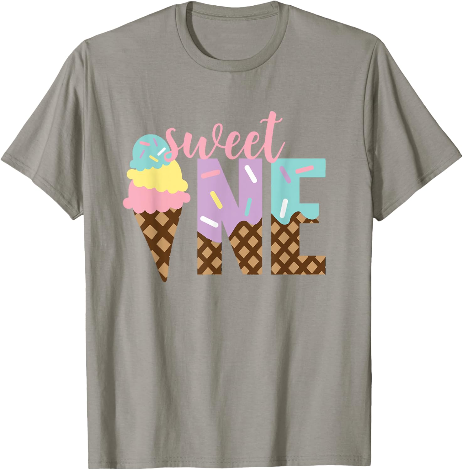 The Sweet One Ice Cream 1st First Birthday Family Mother T-Shirt - T-Shirt | Sand