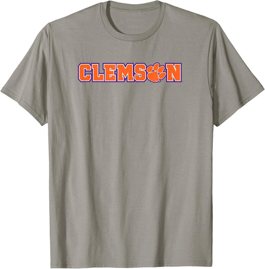 Elite Authentics Clemson Tigers Classic Paw White Officially Licensed T-Shirt - T-Shirt | Sand