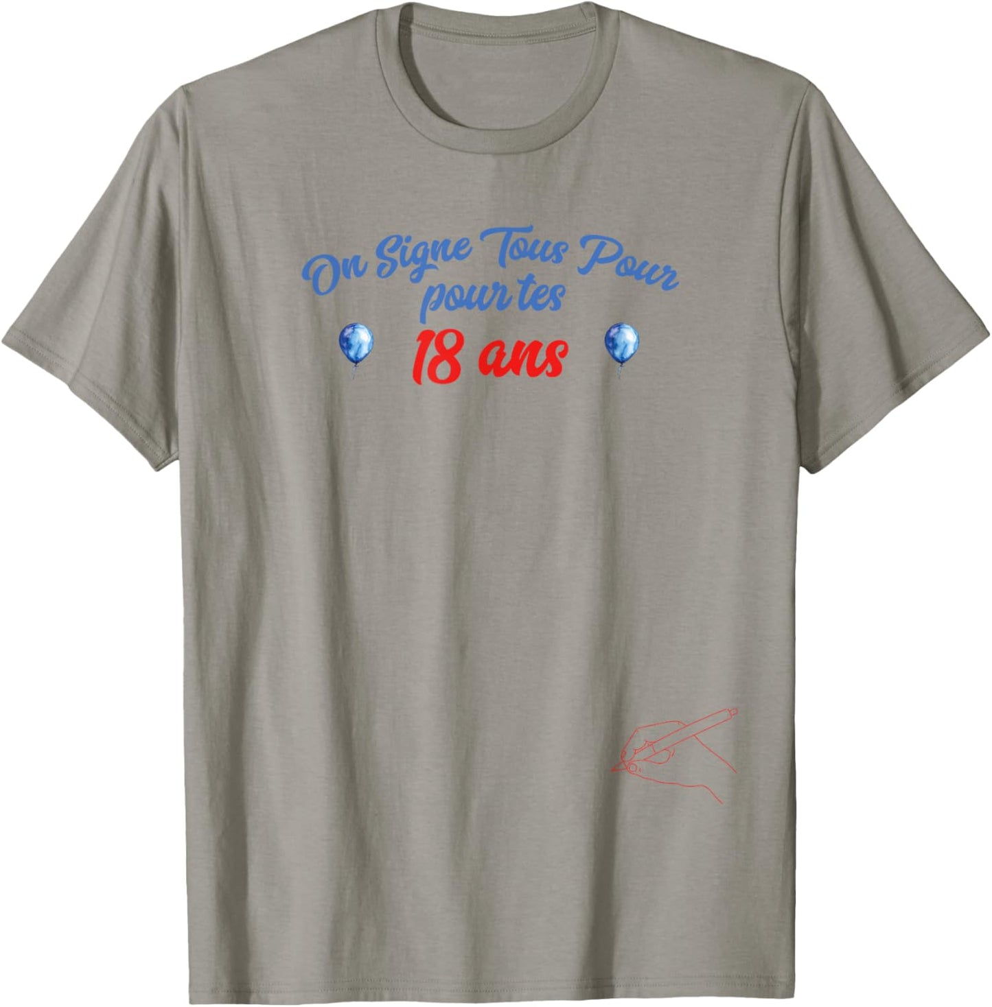 We Sign All for Your 18 Years Guestbook Birthday Gift , white T-Shirt - T-Shirt | Sand