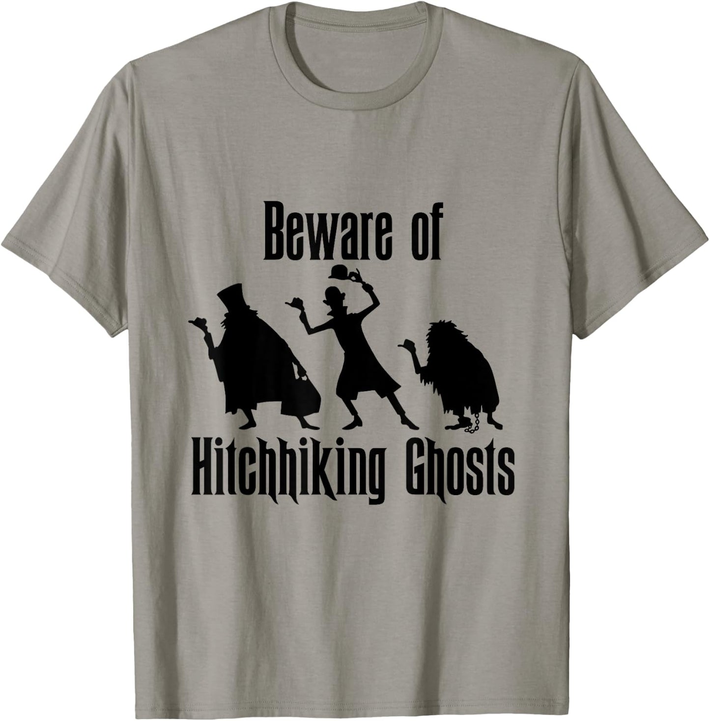 Beware of Hitchhiking Ghosts Funny Halloween Gifts T-Shirt - T-Shirt | Sand