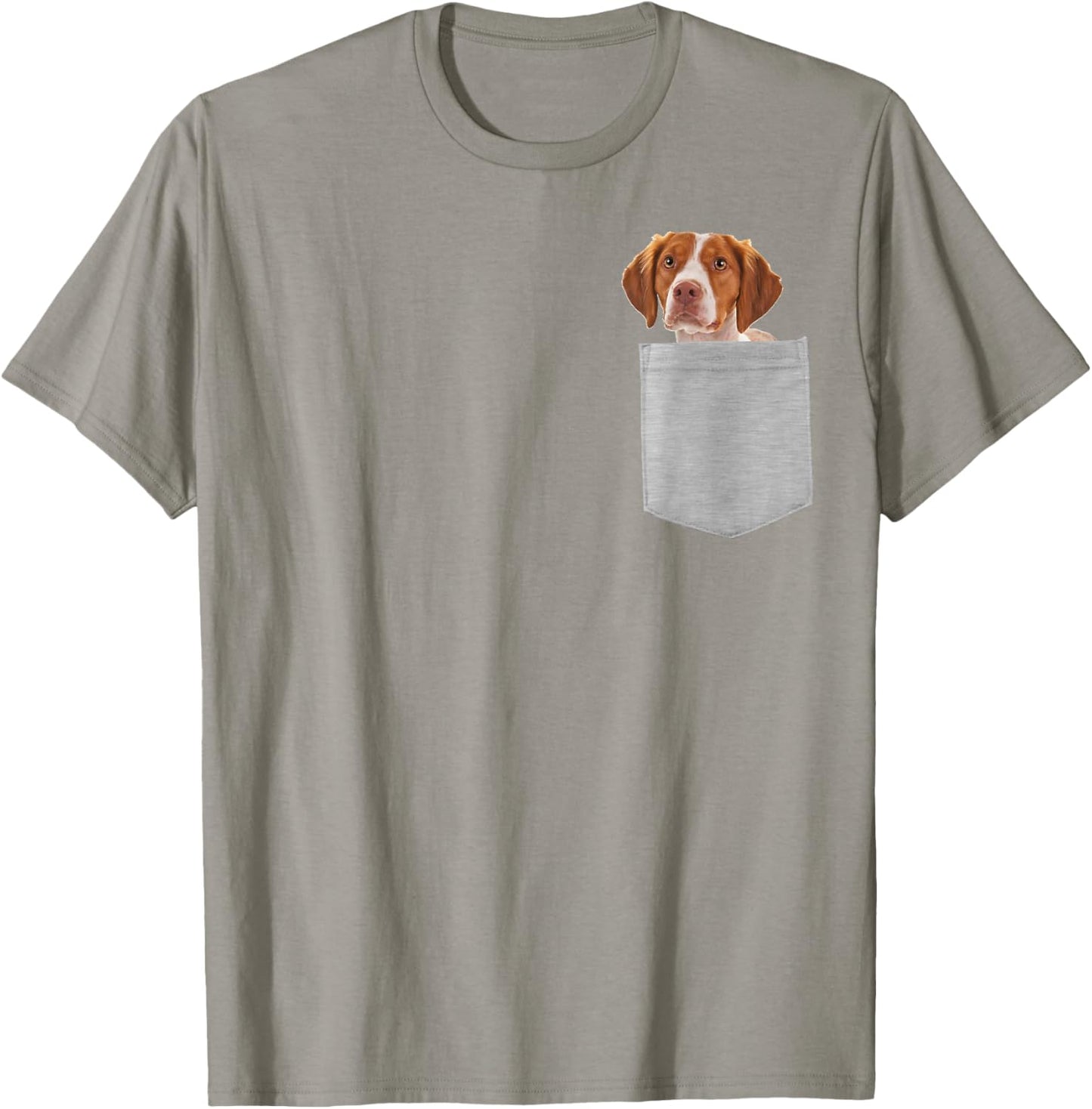 Dog in Your Pocket Brittany Men Women Girls Kids T-Shirt - T-Shirt | Sand