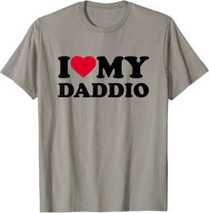 I Love My Daddio Heart Family Grandpa T-Shirt - T-Shirt | Sand