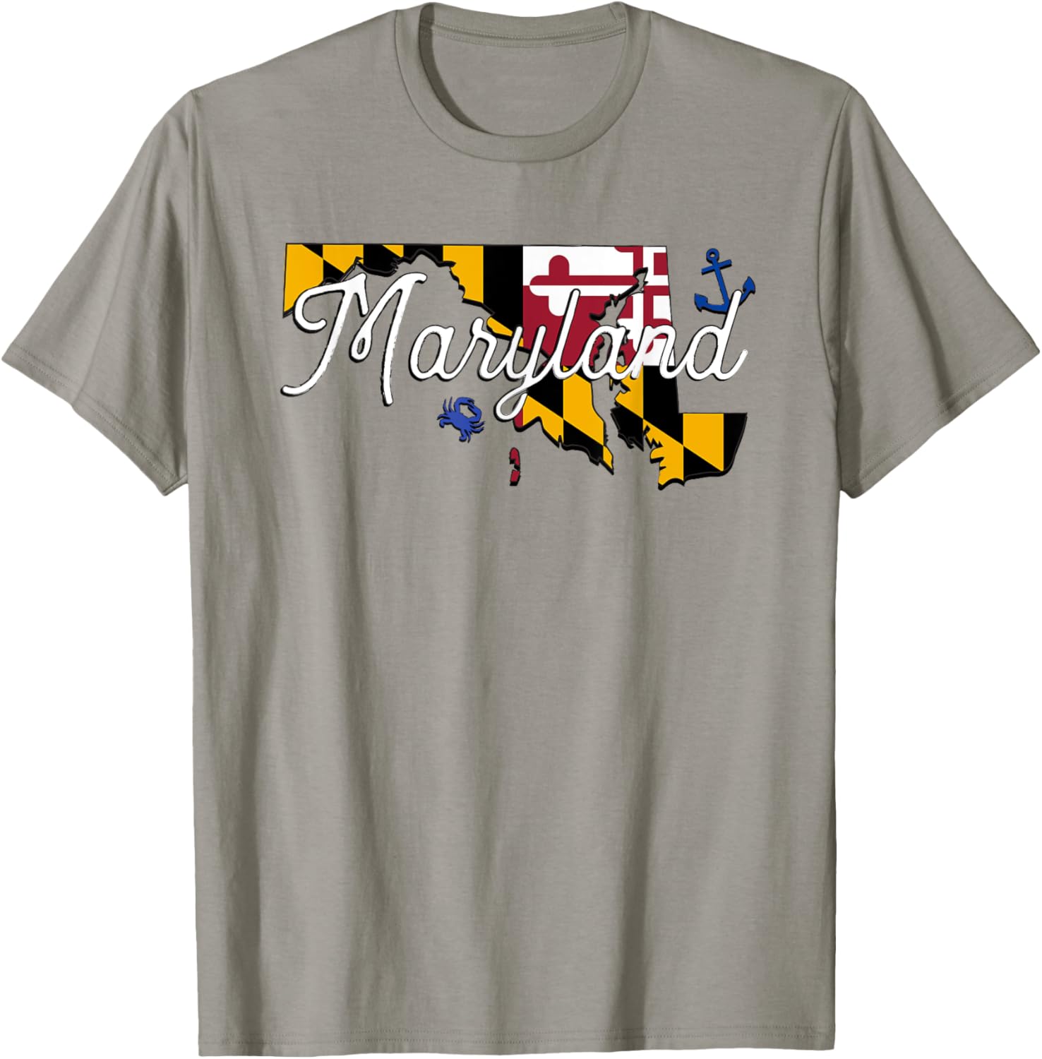 Maryland State Flag and Anchor T-Shirt - T-Shirt | Sand