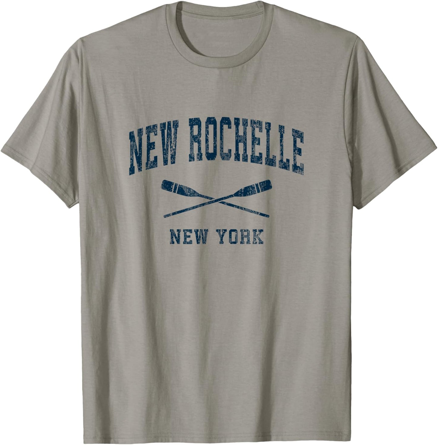 New Rochelle New York Vintage Nautical Paddles Sports Oars T-Shirt - T-Shirt | Sand